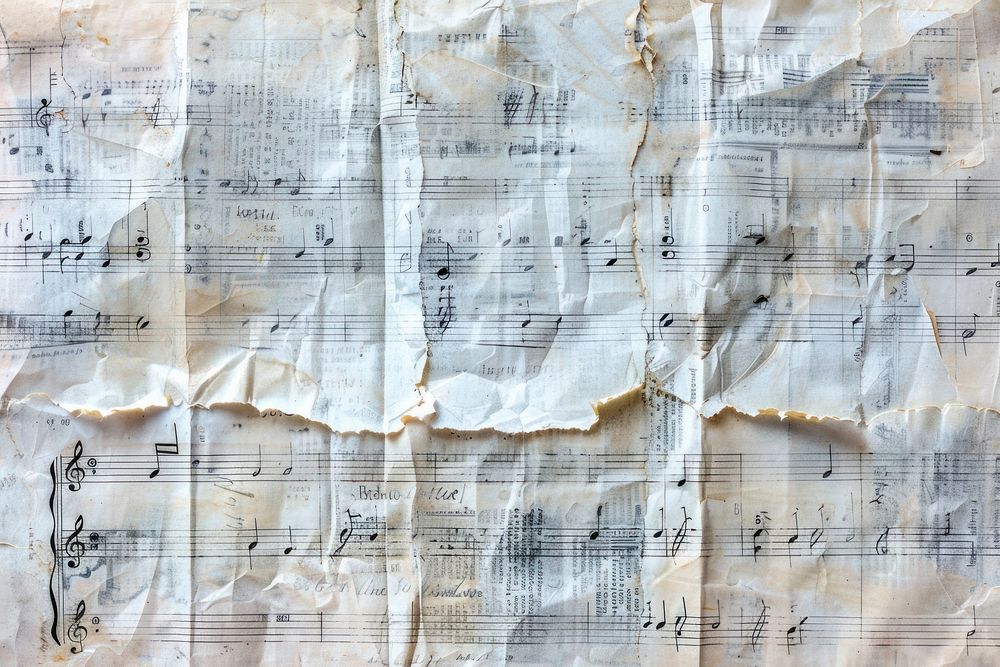 Music notes ephemera border paper backgrounds text.