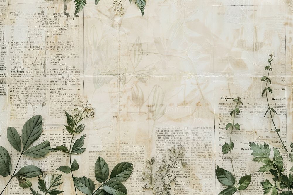 Cream paper ephemera border herbs backgrounds plant.