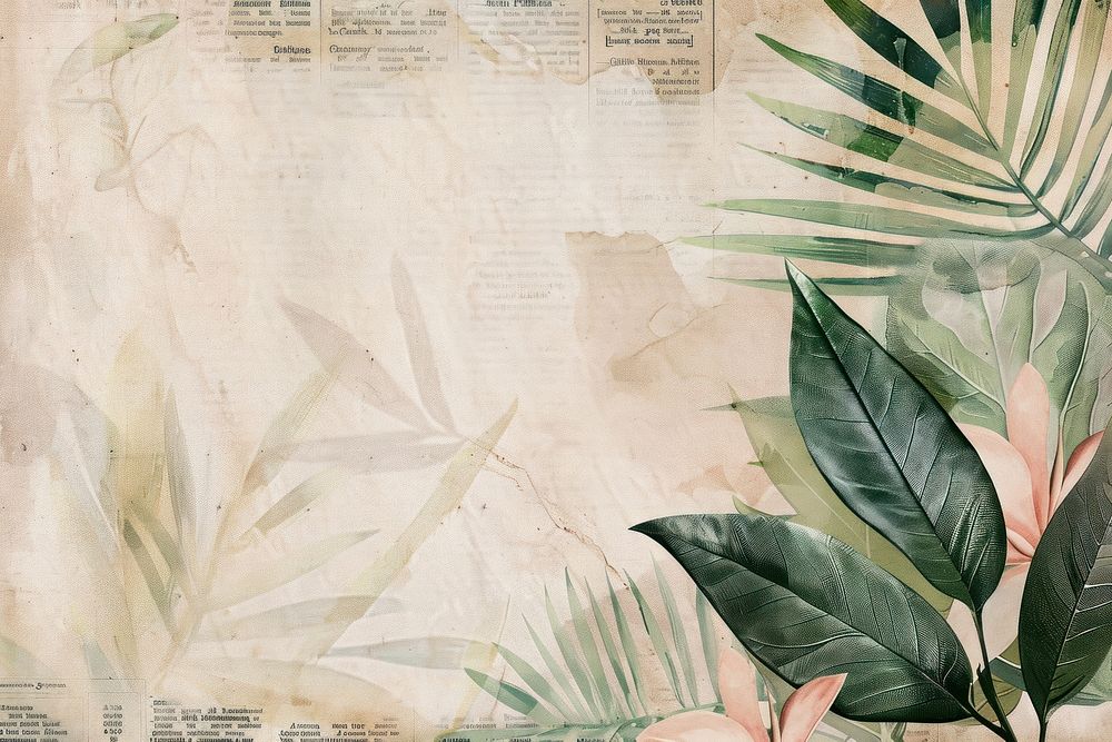 Tropical beach ephemera border backgrounds plant paper.