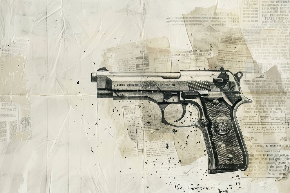 Guns ephemera border handgun drawing weapon.