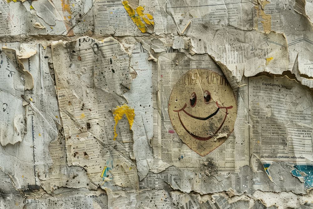 Smiley face graffiti ephemera border backgrounds wall architecture.