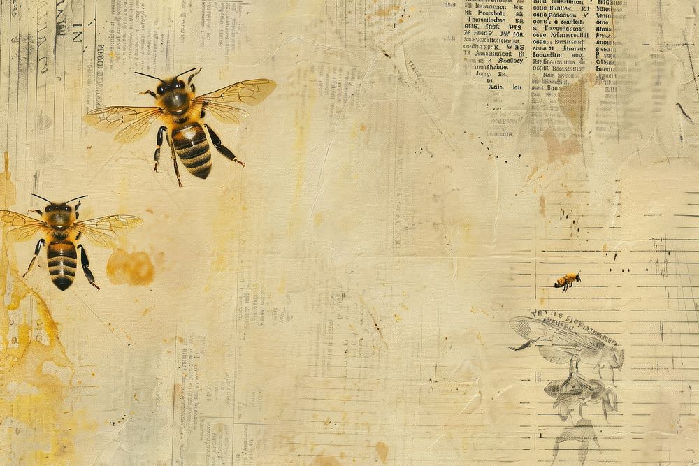 Bees flying ephemera border backgrounds insect animal.