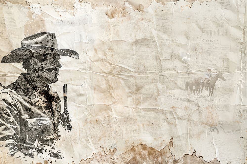 Pastel cowboys ephemera border backgrounds drawing paper.