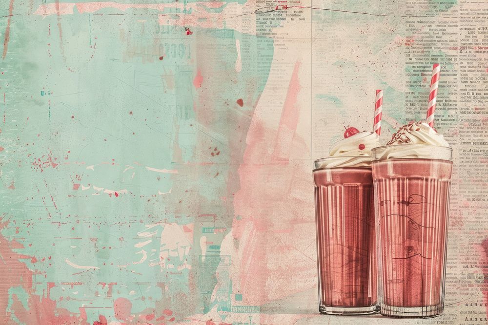 Vintage milkshakes ephemera border backgrounds smoothie drink.