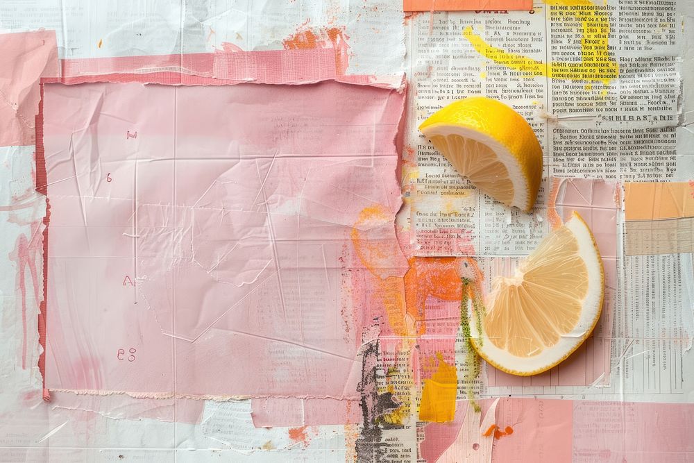 Pink lemonade ephemera border backgrounds grapefruit paper.