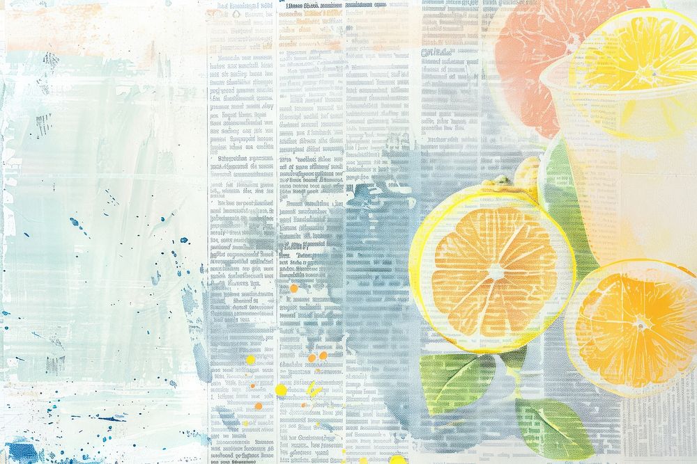 Summer tropical lemonade ephemera border backgrounds grapefruit paper.