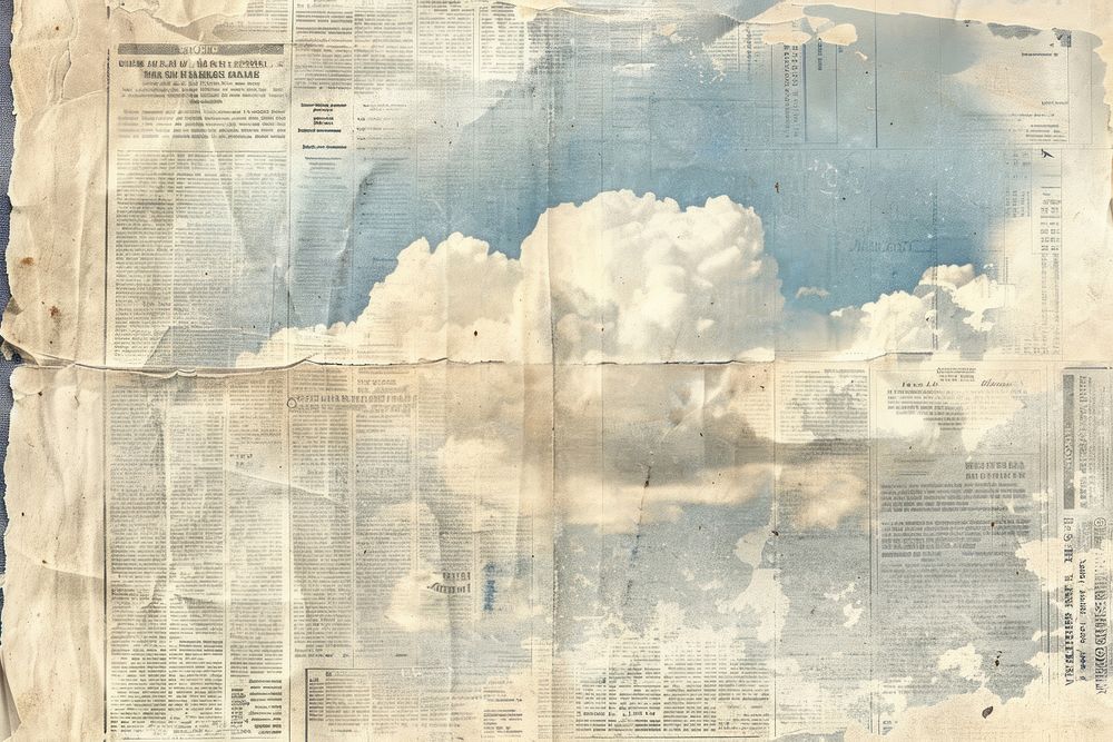 Blue sky single cloud ephemera border newspaper backgrounds drawing.