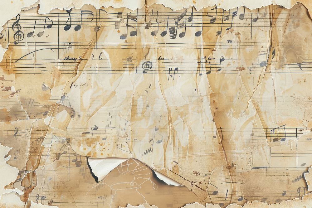 Music notes ephemera border backgrounds drawing paper.