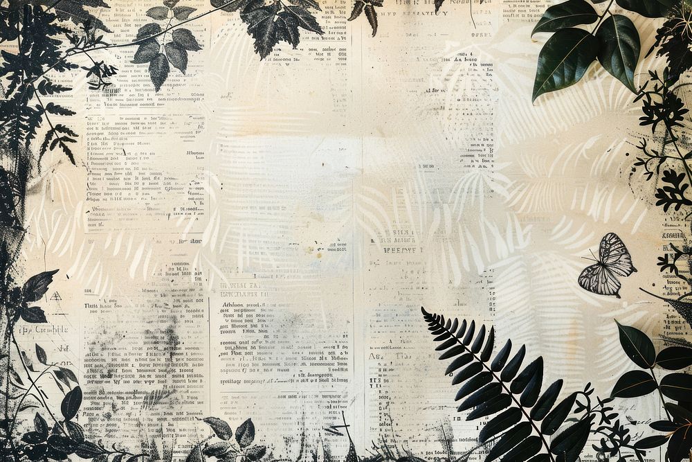 Abstract cartoon jungle pantha ephemera border backgrounds plant paper.