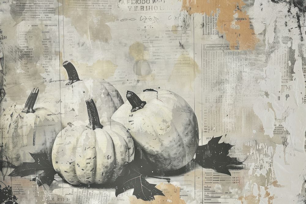 Pumpkin ephemera border backgrounds vegetable drawing.
