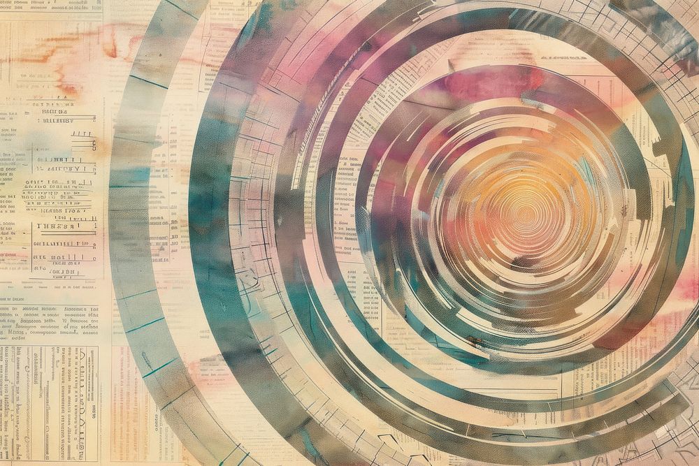 Spiral infinity pattern colorful retro ephemera border backgrounds drawing paper.