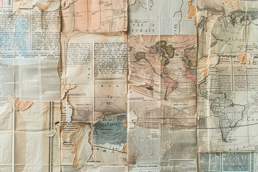 Old nautical map ephemera border backgrounds newspaper drawing.