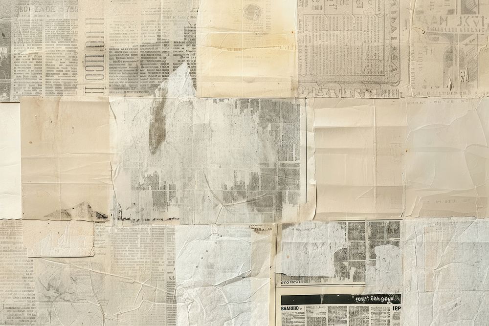 Concrete ephemera border backgrounds newspaper collage.