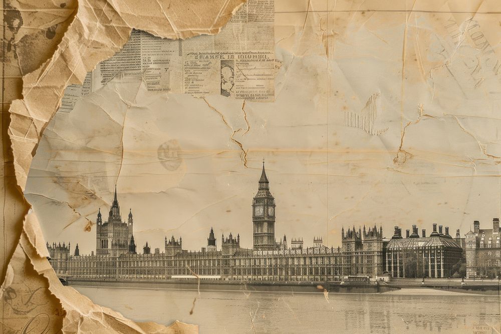 Houses of parliment london ephemera border architecture building drawing.