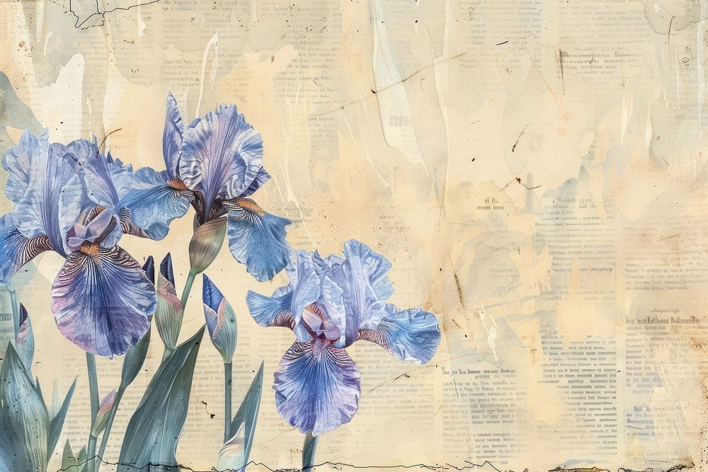 Van gogh irises ephemera border backgrounds painting drawing.