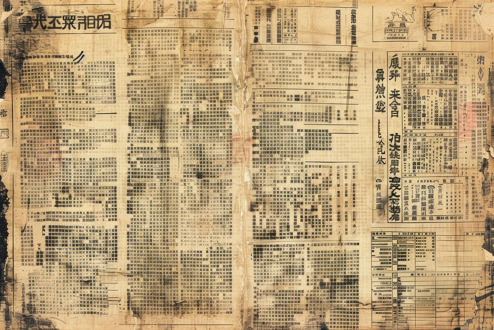 Beijing china ephemera border newspaper text page.
