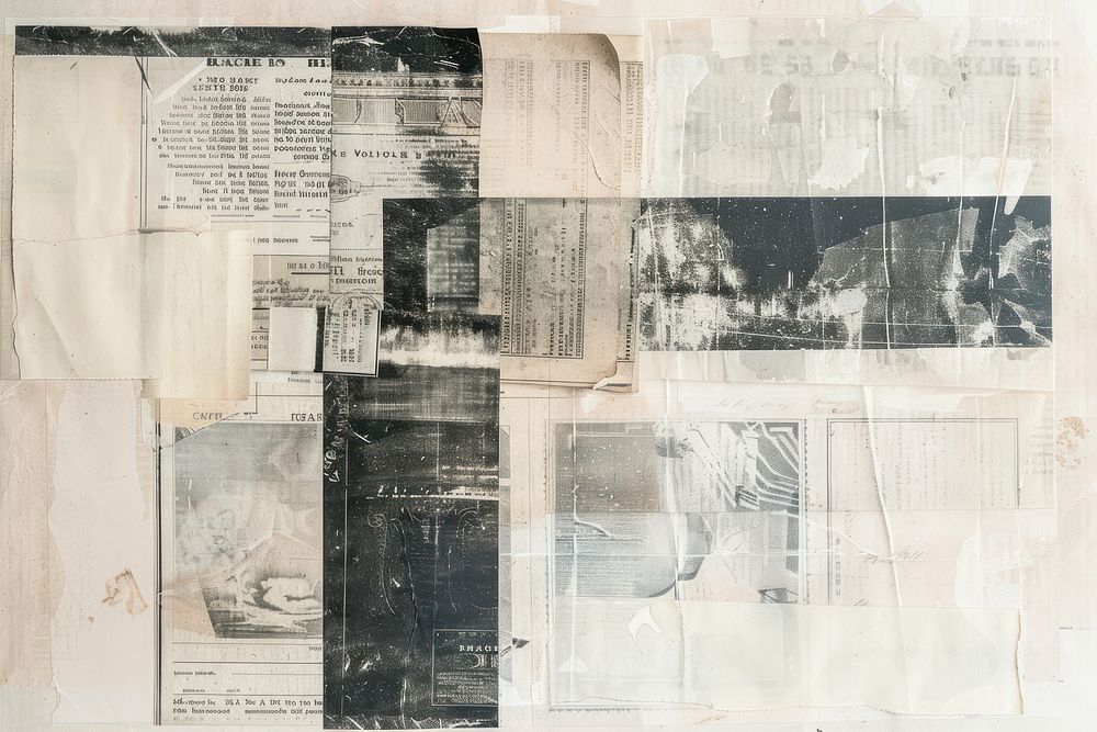 Backgrounds newspaper drawing collage.
