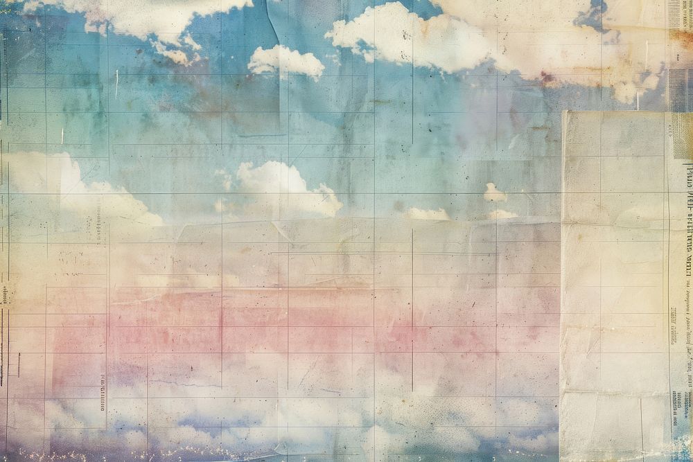 Rainbow clouds ephemera border paper backgrounds painting.
