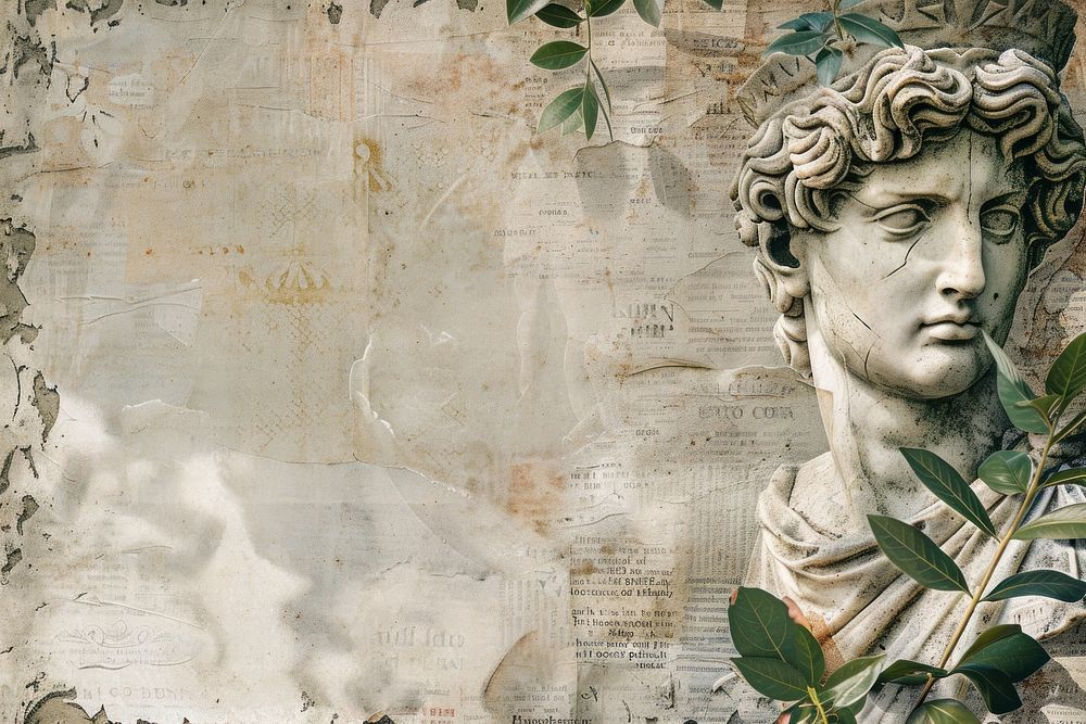 Gladiator rome ephemera border backgrounds sculpture portrait.
