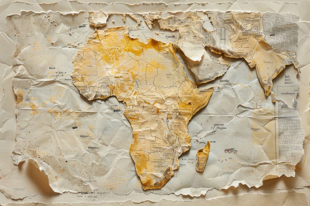 Africa map ephemera border backgrounds paper accessories.
