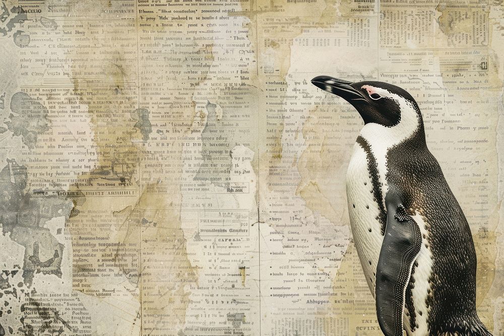 Cute penguin ephemera border animal paper bird.