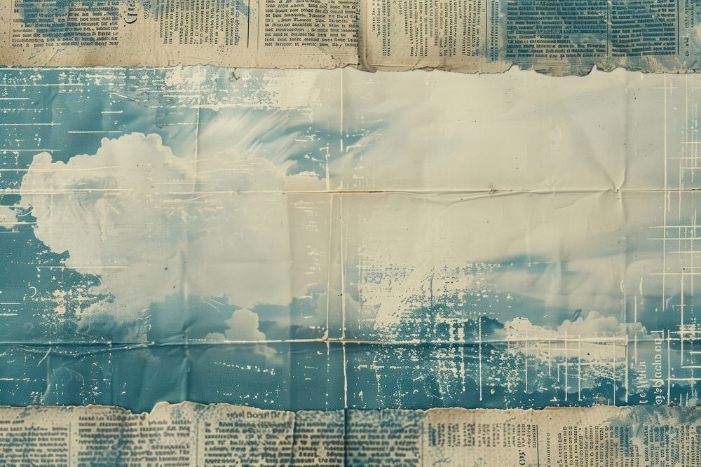 Blue sky ephemera border backgrounds paper text.