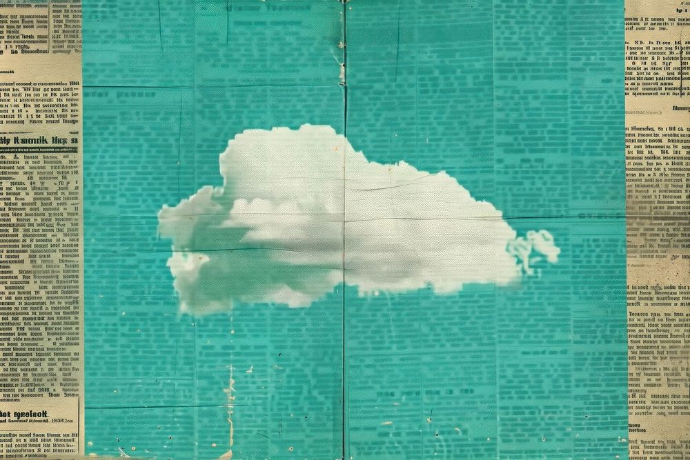 Blue sky single cloud ephemera border text backgrounds newspaper.