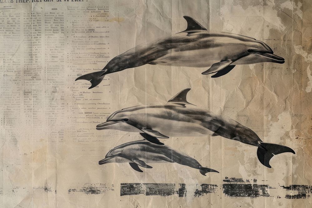 Daulphins jumping out of ocean ephemera border dolphin drawing animal.