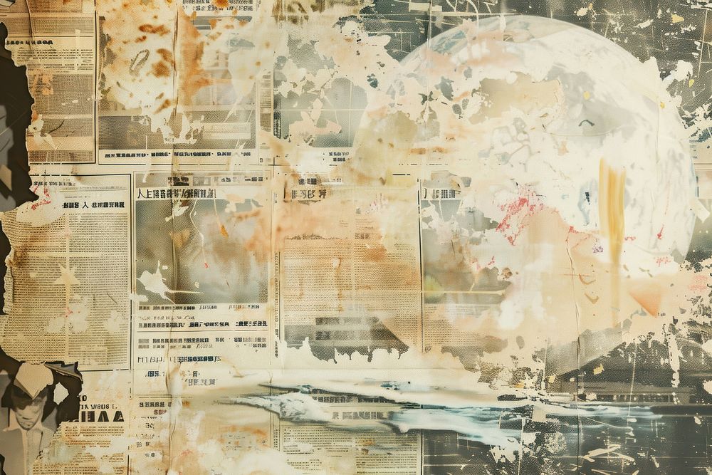 Atomic bomb ephemera border collage backgrounds space.