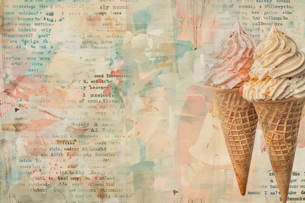 Ice cream shopephemera border text backgrounds dessert.