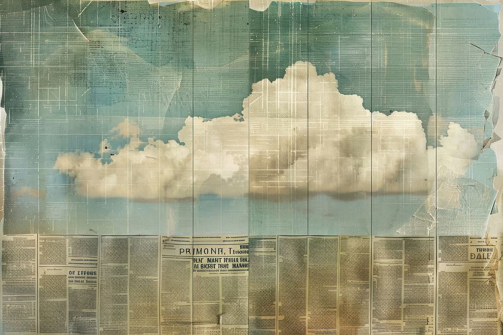 Blue sky single cloud ephemera border backgrounds outdoors paper.