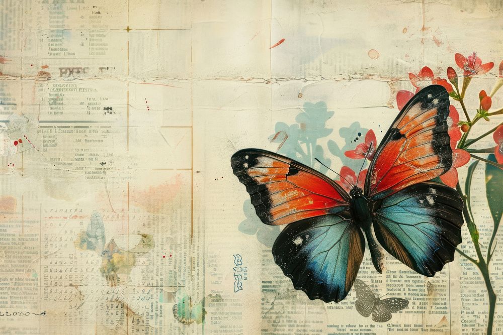 Butterflies colorful ephemera border butterfly painting insect.