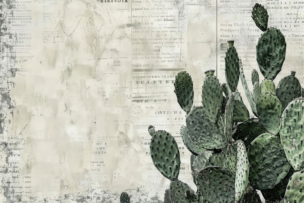 Cactus ephemera border backgrounds plant text.