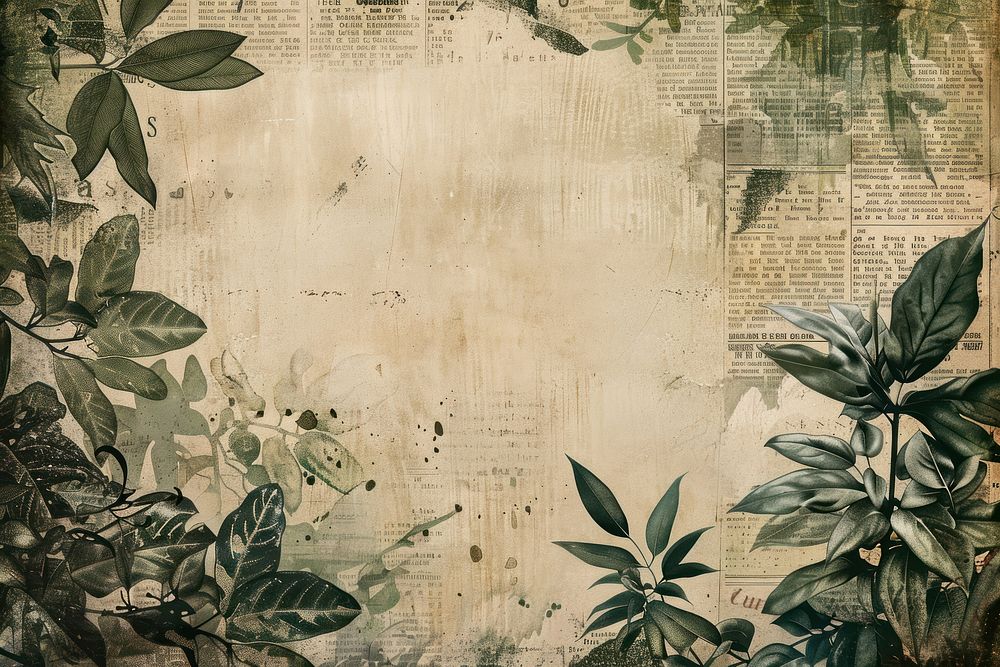 Jungle scene ephemera border backgrounds texture collage.