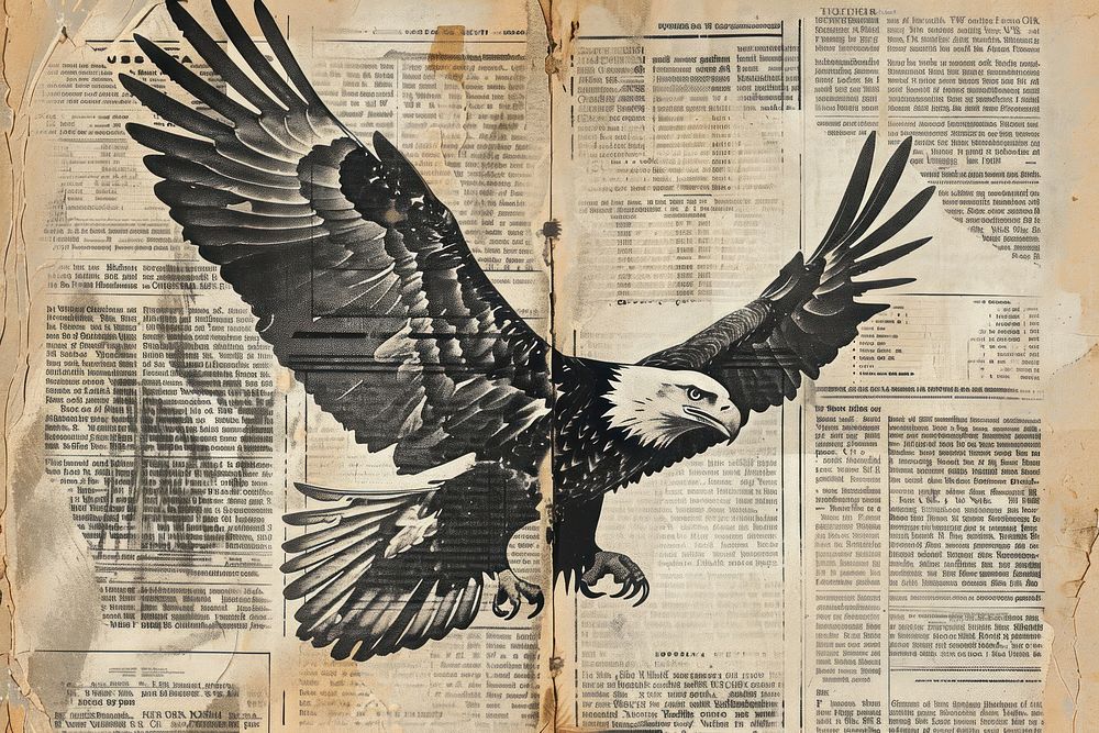 Usa eagle ephemera border drawing animal paper.