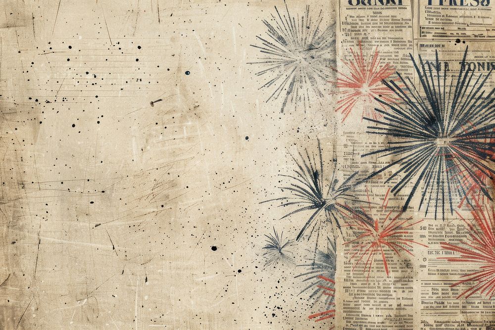 Fireworks fourth of july ephemera border backgrounds texture paper.