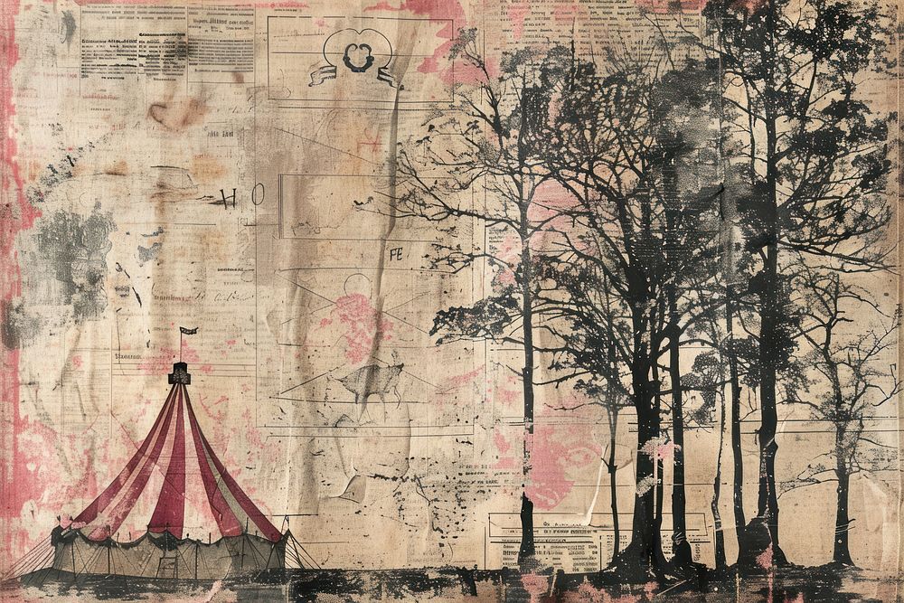 Circus tent ephemera border backgrounds painting drawing.