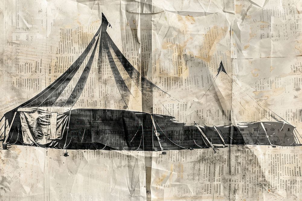 Circus tent ephemera border backgrounds drawing paper.