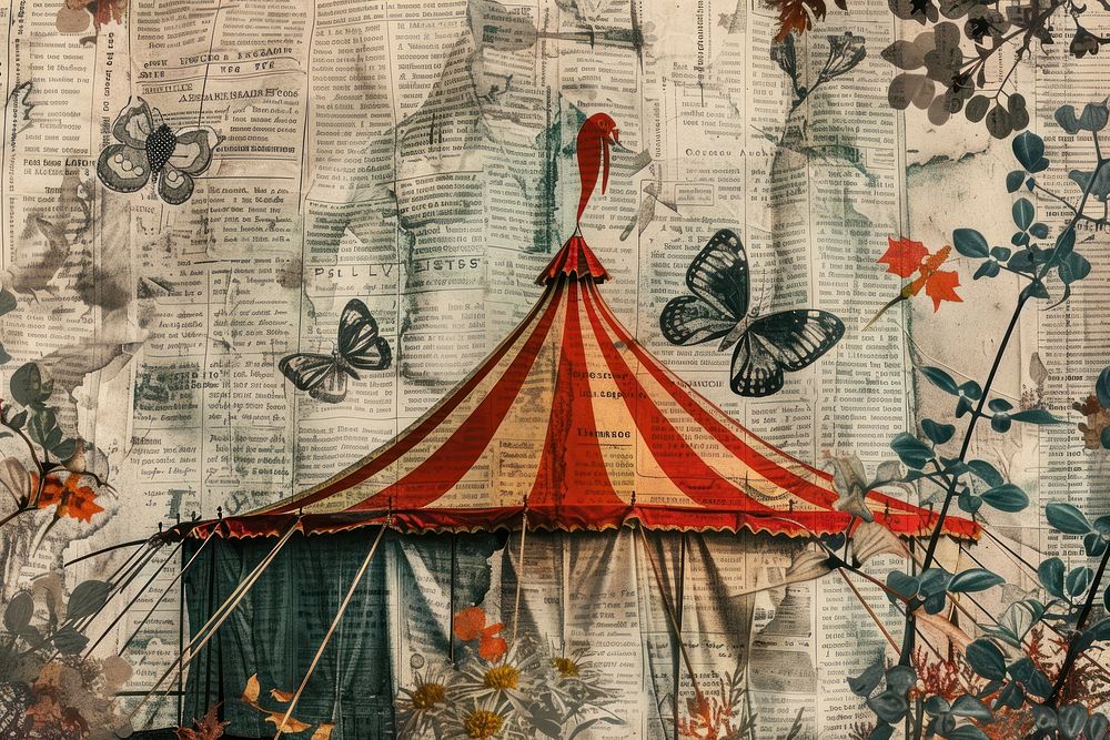 Circus tent ephemera border backgrounds tapestry painting.