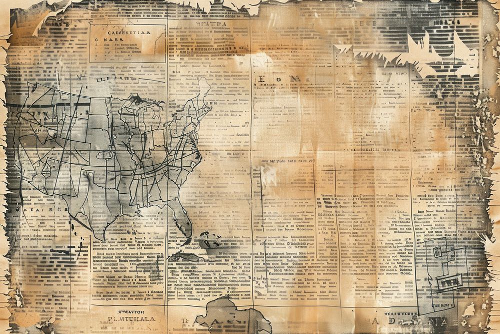 America frontier map ephemera border text backgrounds newspaper.