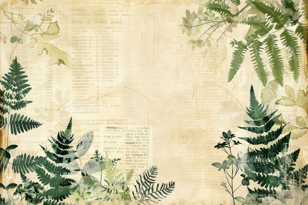 Jungle scene ephemera border backgrounds plant paper.