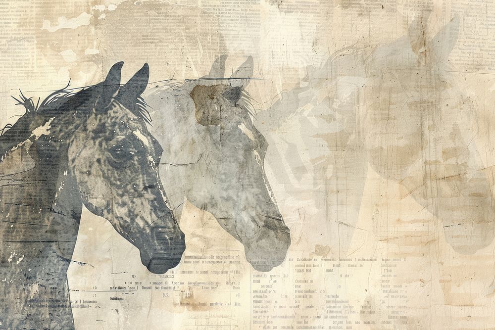 Chinese ink horses ephemera border backgrounds painting drawing.
