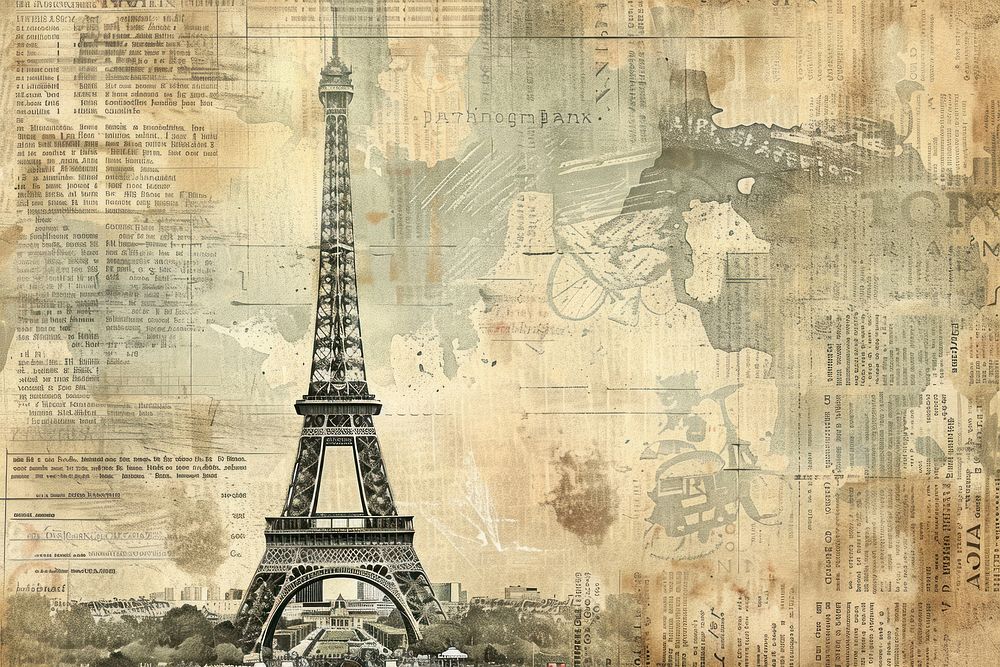 Paris ephemera border architecture backgrounds tower.