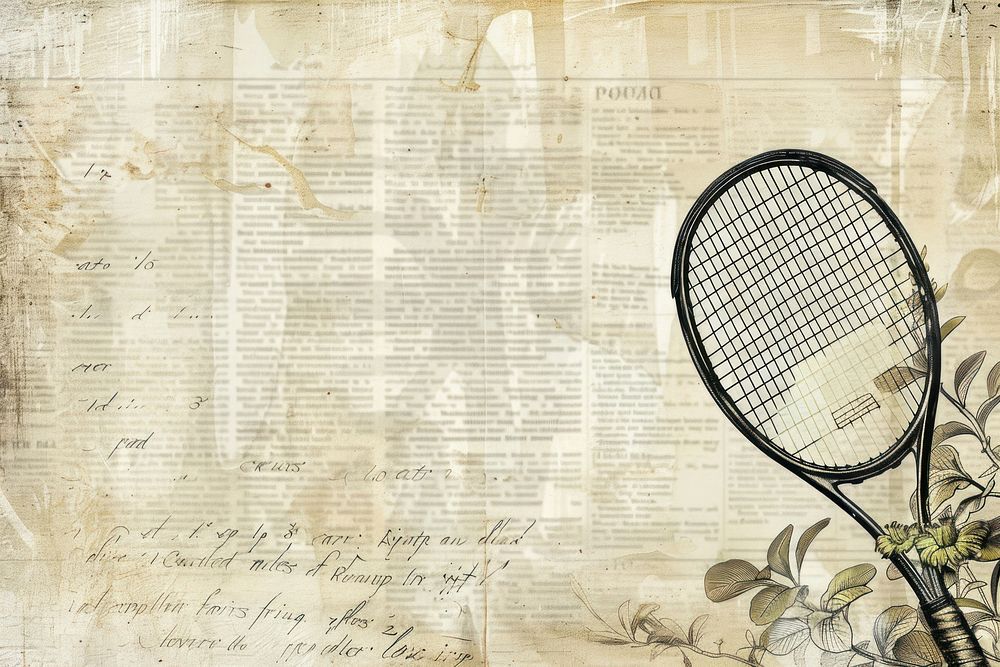 Summer grass tennis ephemera border backgrounds racket paper.