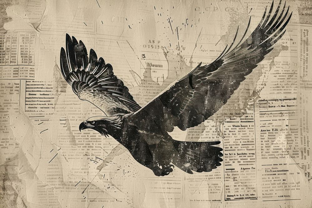 Usa eagle ephemera border drawing animal paper.