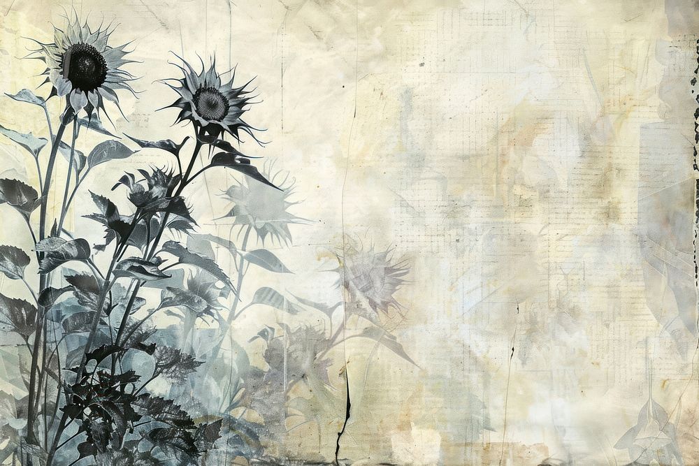 Van gogh sunflowers ephemera border backgrounds painting drawing.