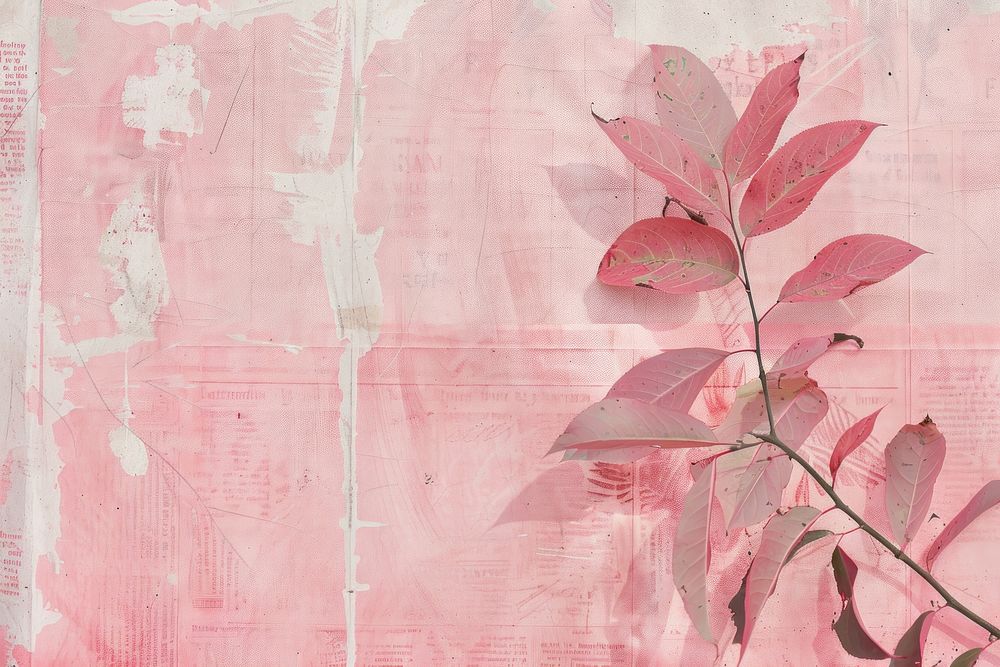 Pink paper ephemera border backgrounds painting collage.