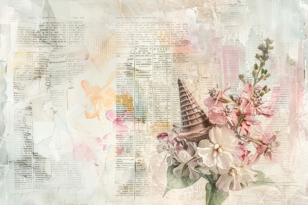 Ice cream shopephemera border backgrounds painting flower.