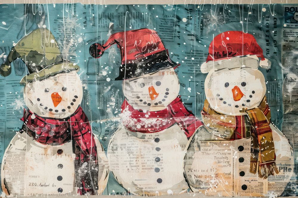 Cute christmas pattern snowmen ephemera border backgrounds snowman drawing.