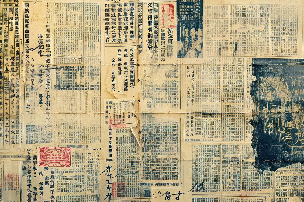 Shanghai ephemera border text backgrounds newspaper.
